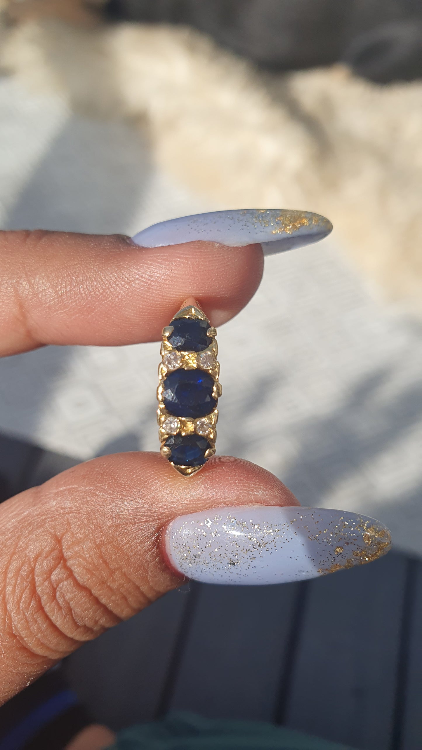 Vintage 18k Sapphire and Diamond Ring