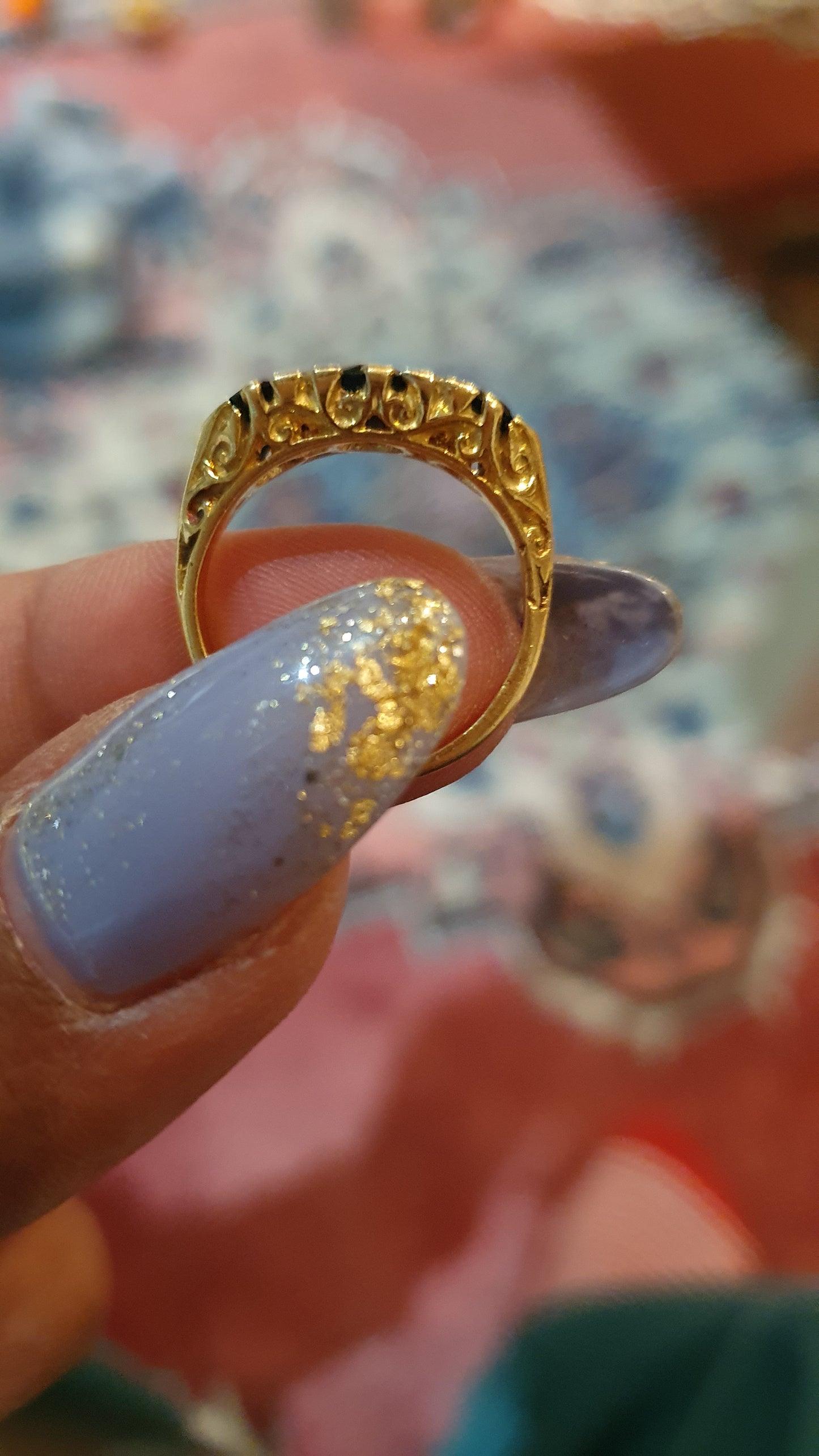 Vintage 18k Sapphire and Diamond Ring